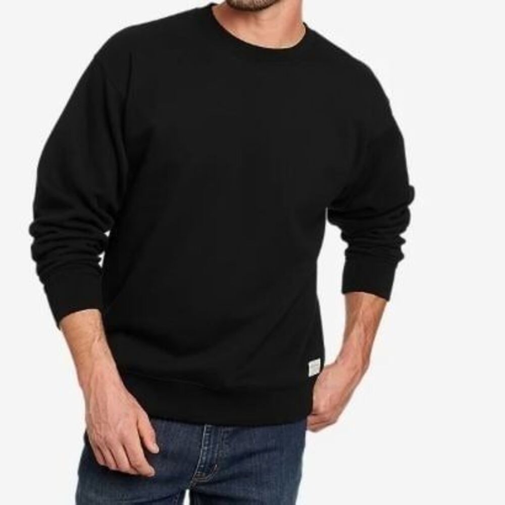 Eddie Bauer NWT Sz XXL Black Men's Plush-Lined Fleece Crewneck Pull On